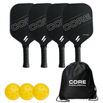 CORE REACTION KX-100 Paddle 4 Player Set | 4 Paddles, 3 Balls & Convenient Carry Bag - CORE Pickleball