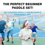 CORE PICKLEBALL PADDLE SET - 2 Wood Pickleball Paddles, 2 Outdoor Yellow Pickleballs and Mesh Carry Bag. - CORE Pickleball