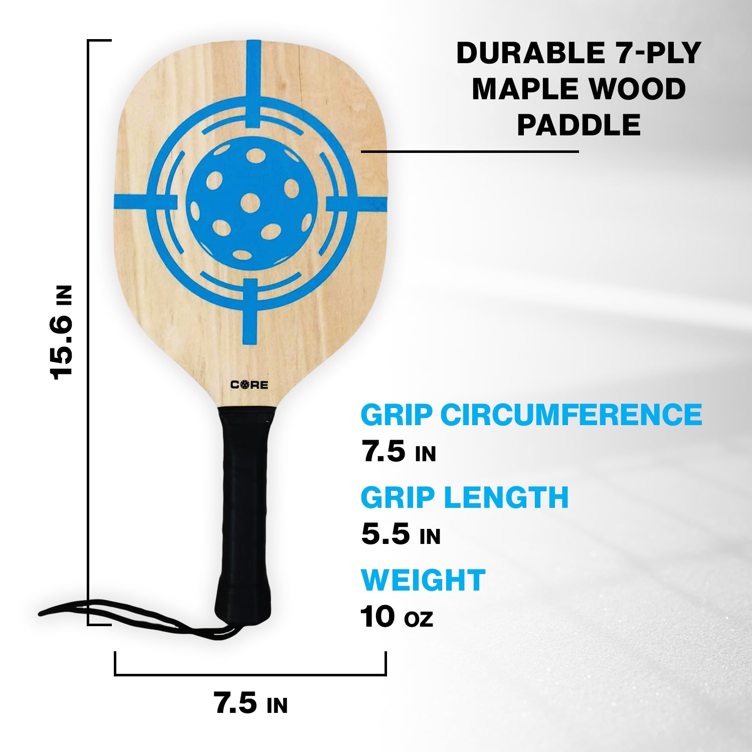 CORE PICKLEBALL PADDLE SET - 2 Wood Pickleball Paddles, 2 Outdoor Yellow Pickleballs and Mesh Carry Bag. - CORE Pickleball